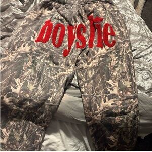 Boys Lie Camouflage Joggers - Red and Brown